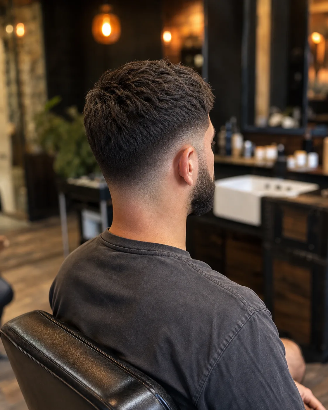 Finished low taper fade and textured crop